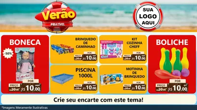 Modelo de TV para TV Horizontal com o tema Verão Imbatível para Brinquedos