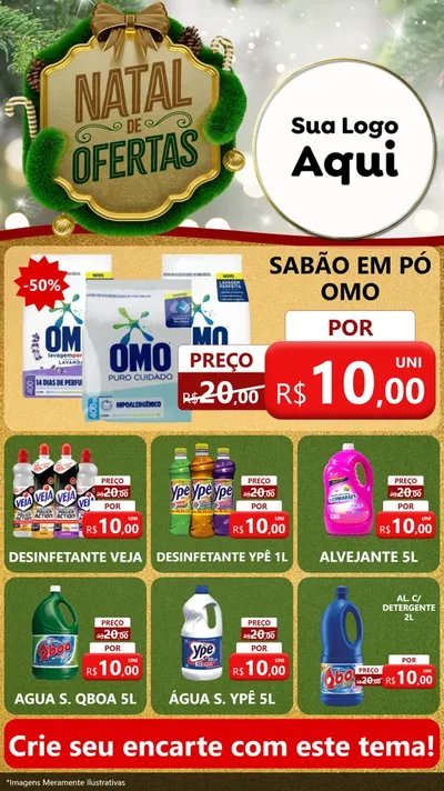 Modelo de Rede Social para Stories com o tema Ofertas de Natal para Produtos de Limpeza