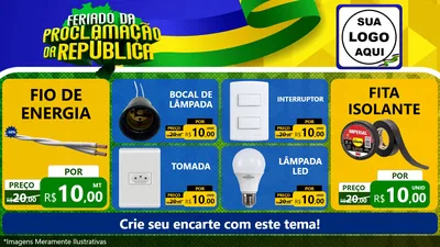 Modelo de TV para TV Horizontal com o tema Feriado da Proclamação da República para Materiais Elétricos