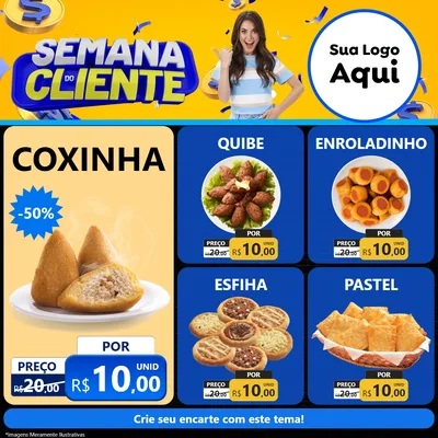 Modelo de Rede Social para Feed Facebook com o tema Semana do Cliente para Salgadaria