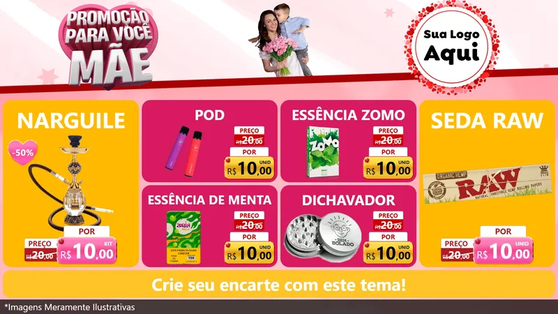 Modelo de TV para TV Horizontal com o tema Promoção Para Você Mãe para Tabacaria
