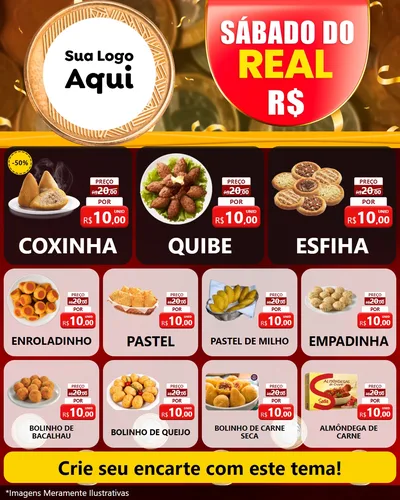 Modelo de Rede Social para Feed Instagram com o tema Sábado do Real para Salgadaria