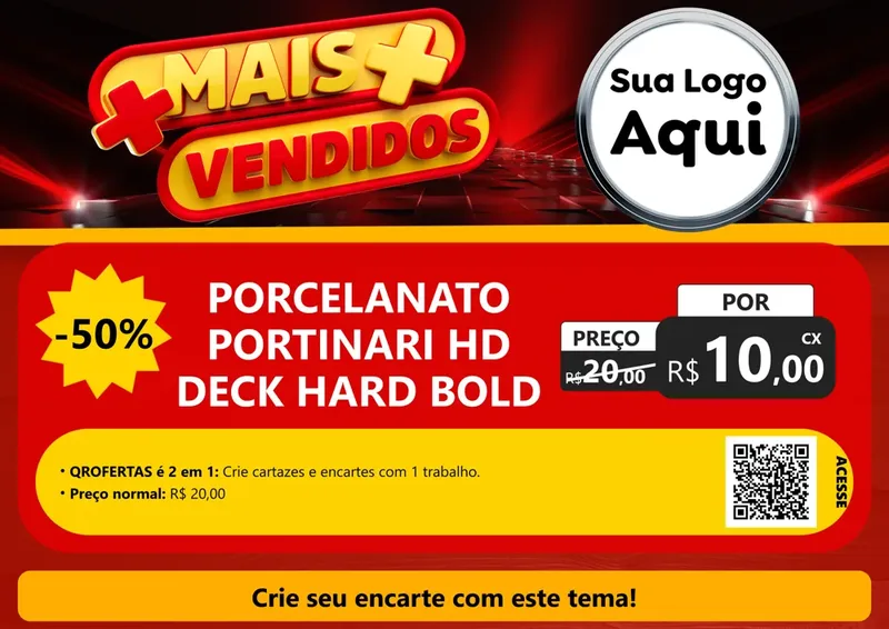 Modelo de Cartaz para Cartaz A4 Horizontal com o tema Mais Vendidos para Pisos e revestimentos