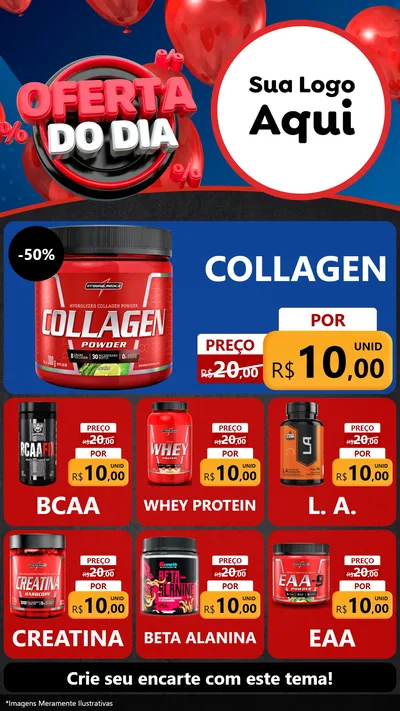 Modelo de Rede Social para Stories com o tema Oferta do Dia para Suplementos alimentares