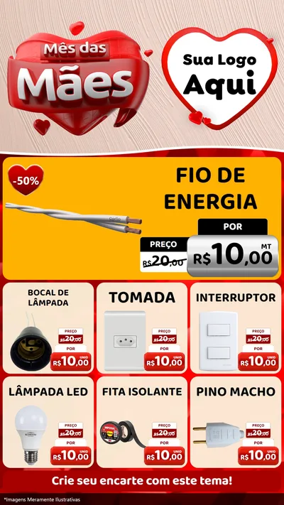 Modelo de Rede Social para Stories com o tema Mês das Mães para Materiais Elétricos