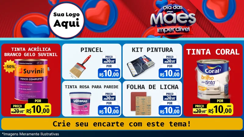 Modelo de TV para TV Horizontal com o tema Dia Das Mães Imperdível para Tintas e Ferramentas