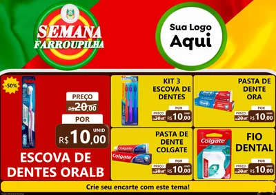 Modelo de Encarte para Encarte A4 Horizontal com o tema Semana Farroupilha para Higiene Pessoal