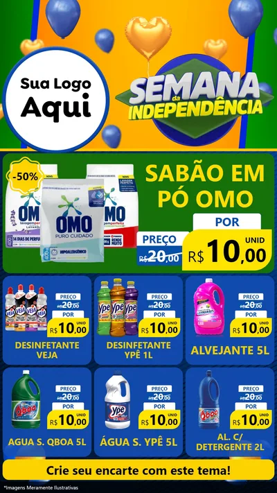 Modelo de Rede Social para Stories com o tema Semana da Independência para Produtos de Limpeza