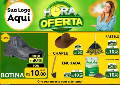 Modelo de Encarte para Encarte A4 Horizontal com o tema Hora da Oferta para Agropecuária