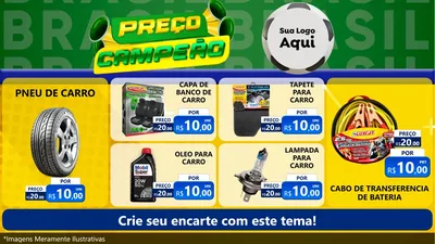 Modelo de TV para TV Horizontal com o tema Preço Campeão - Copa para Auto peças