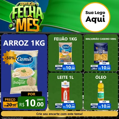 Modelo de Rede Social para Feed Facebook com o tema Operação Fecha Mês para Supermercado