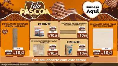 Modelo de TV para TV Horizontal com o tema Feliz Páscoa para Pisos e revestimentos
