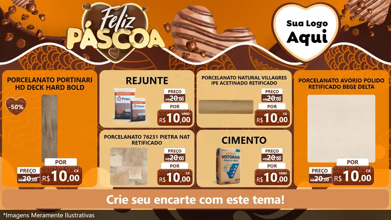 Modelo de TV para TV Horizontal com o tema Feliz Páscoa para Pisos e revestimentos