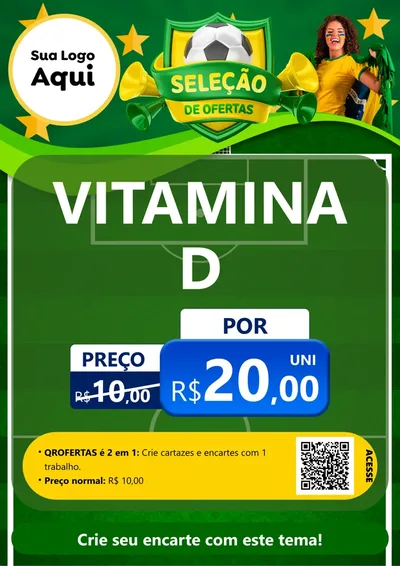 Modelo de Cartaz para Cartaz A4 Vertical com o tema Seleção de Ofertas - Copa para Farmácia