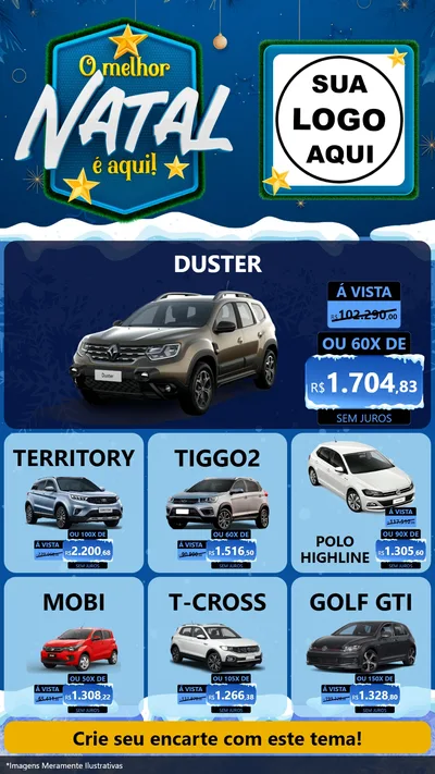 Modelo de Rede Social para Stories com o tema O Melhor Natal É Aqui! para Concessionaria de Carros