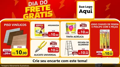 Modelo de TV para TV Horizontal com o tema Dia do Frete Grátis para Material para Construção