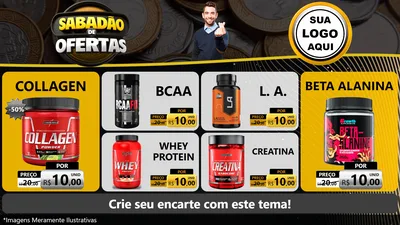 Modelo de TV para TV Horizontal com o tema Sabadão de Ofertas para Suplementos alimentares