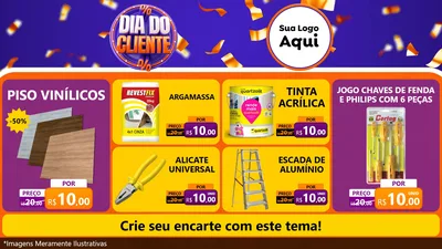 Modelo de TV para TV Horizontal com o tema Dia do Cliente para Material para Construção