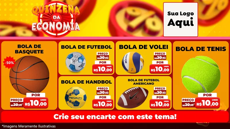 Modelo de TV para TV Horizontal com o tema Quinzena Da Economia para Artigos Esportivos
