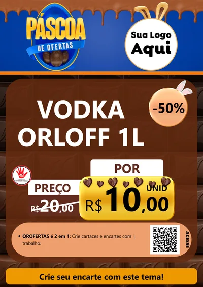 Modelo de Cartaz para Cartaz A4 Vertical com o tema Páscoa de Ofertas para Distribuidora de bebidas