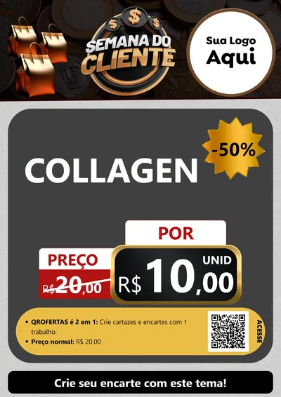 Modelo de Cartaz para Cartaz A4 Vertical com o tema Semana do Cliente para Suplementos alimentares
