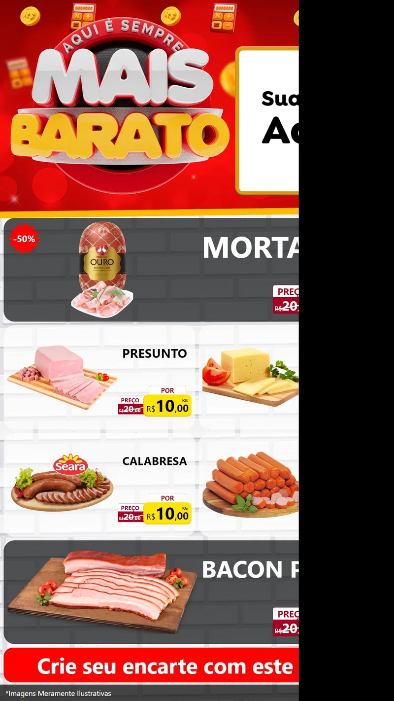 Modelo de TV para TV Vertical com o tema Mais Barato para Frios e Laticínios