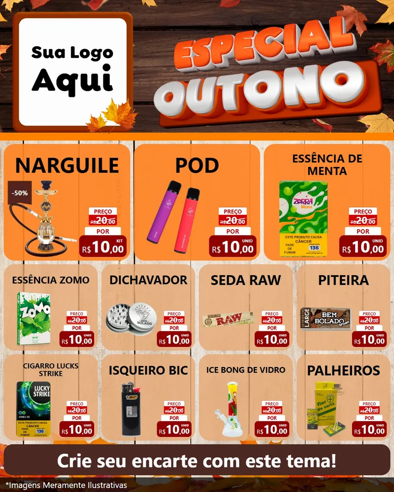 Modelo de Rede Social para Feed Instagram com o tema Especial Outono para Tabacaria