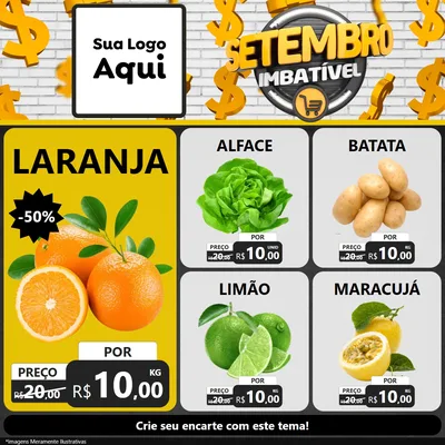Modelo de Rede Social para Feed Facebook com o tema Setembro Imbatível para Hortifrúti