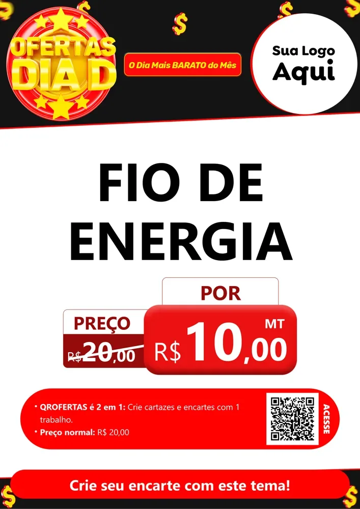 Modelo de Cartaz para Cartaz A4 Vertical com o tema Dia D para Materiais Elétricos
