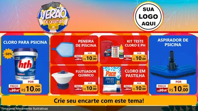 Modelo de TV para TV Horizontal com o tema Verão de Ofertas para Produtos para Piscina