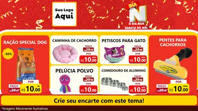 Modelo de TV para TV Horizontal com o tema Dia N o Dia Mais Barato do Mês para Pet Shop