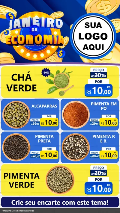 Modelo de TV para TV Vertical com o tema Janeiro da Economia para Produtos Naturais