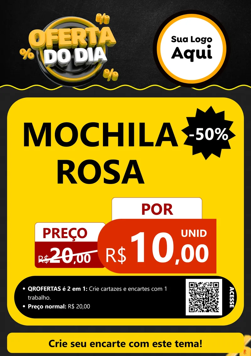 Modelo de Cartaz para Cartaz A4 Vertical com o tema Oferta Do Dia para Papelaria