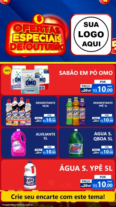 Modelo de TV para TV Vertical com o tema Ofertas Especiais de Outubro para Produtos de Limpeza