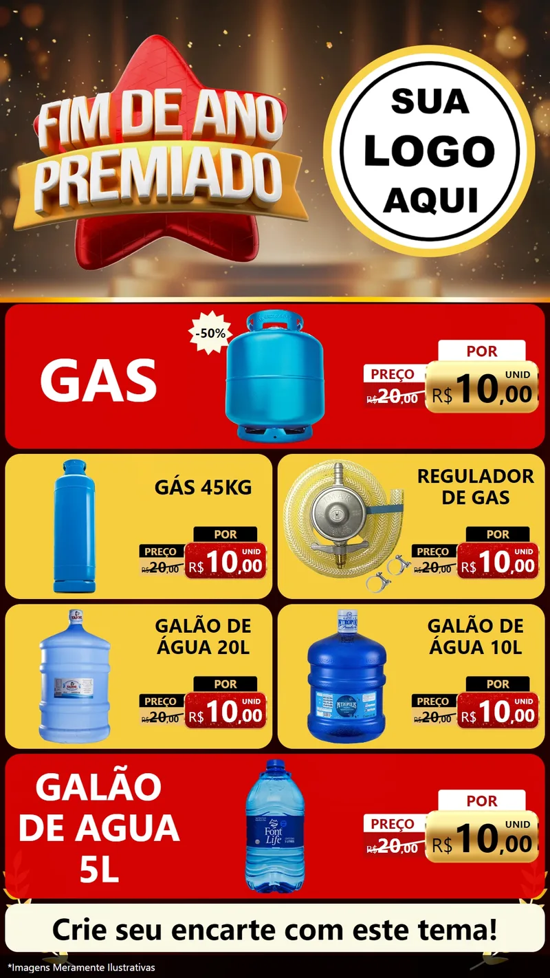 Modelo de TV para TV Vertical com o tema Fim de Ano Premiado para Água e gás