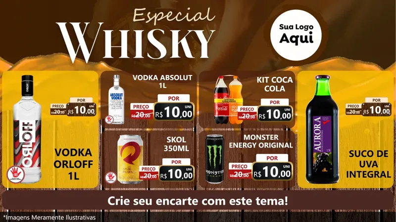 Modelo de TV para TV Horizontal com o tema Especial Whisky para Distribuidora de bebidas