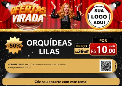 Modelo de Cartaz para Cartaz A4 Horizontal com o tema Ofertas da Virada para Floricultura e jardim