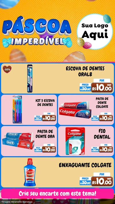 Modelo de TV para TV Vertical com o tema Páscoa Imperdível para Higiene Pessoal