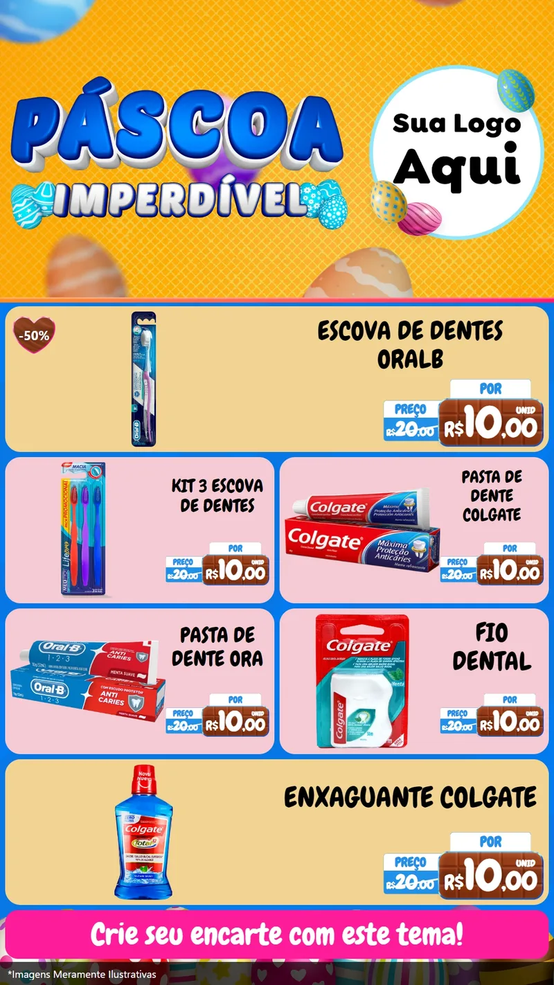 Modelo de TV para TV Vertical com o tema Páscoa Imperdível para Higiene Pessoal