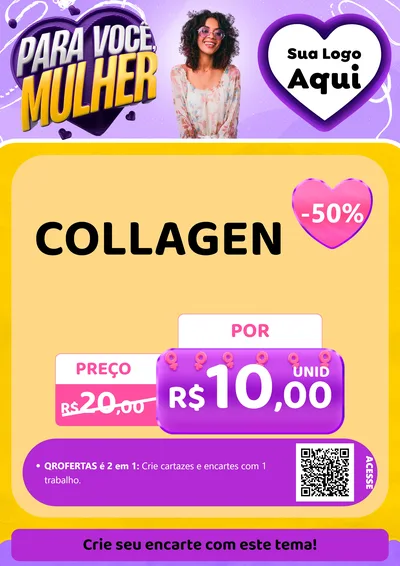 Modelo de Cartaz para Cartaz A4 Vertical com o tema Para Você, Mulher para Suplementos alimentares