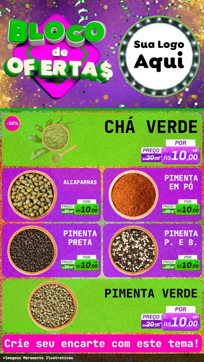 Modelo de TV para TV Vertical com o tema Bloco de Ofertas para Produtos Naturais