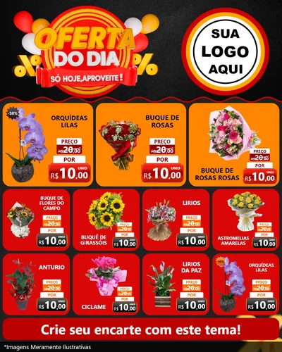 Modelo de Rede Social para Feed Instagram com o tema Oferta do Dia - Só hoje, Aproveite! para Floricultura e jardim