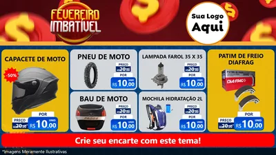 Modelo de TV para TV Horizontal com o tema Fevereiro Imbatível para Moto peças