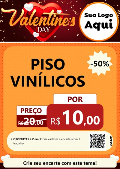 Modelo de Cartaz para Cartaz A4 Vertical com o tema Valentine's Day para Material para Construção