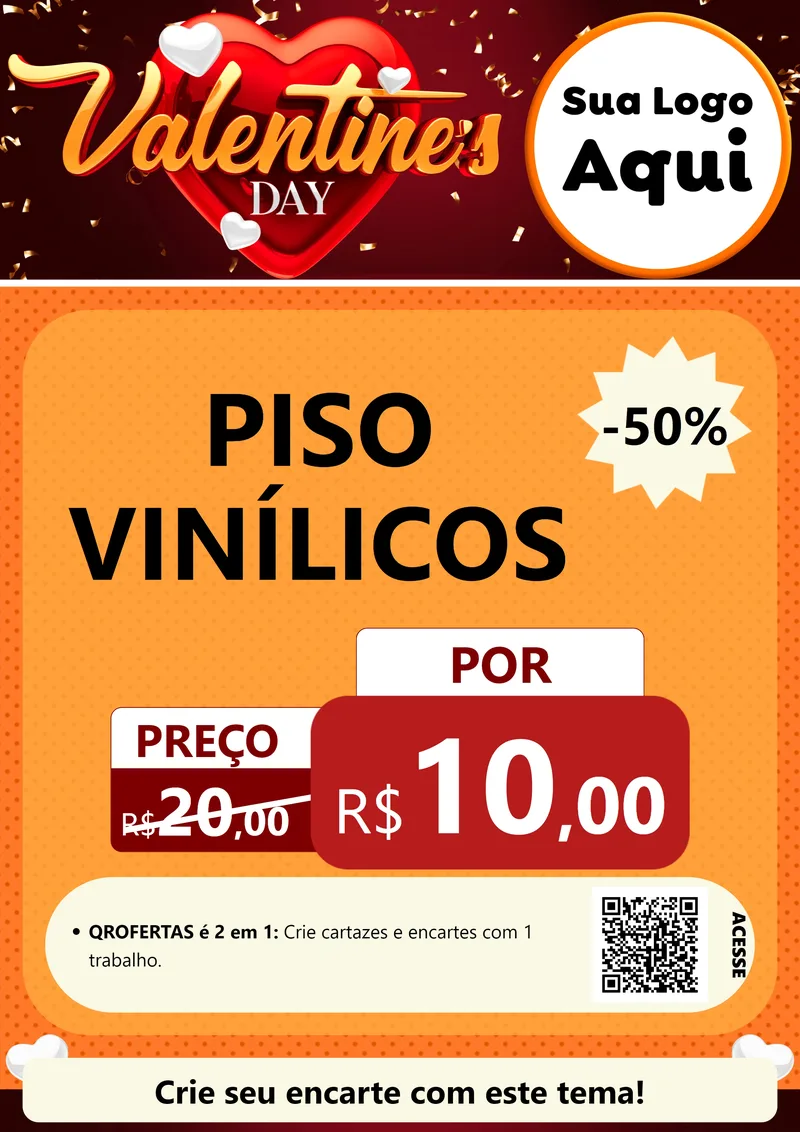 Modelo de Cartaz para Cartaz A4 Vertical com o tema Valentine's Day para Material para Construção