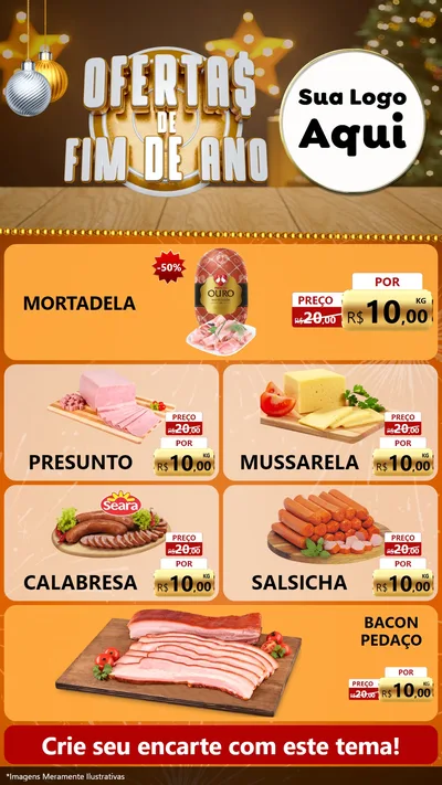 Modelo de TV para TV Vertical com o tema Ofertas de Fim de Ano para Frios e Laticínios