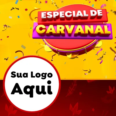 Modelo de Rede Social para Feed Facebook com o tema Especial de Carnaval para Supermercado
