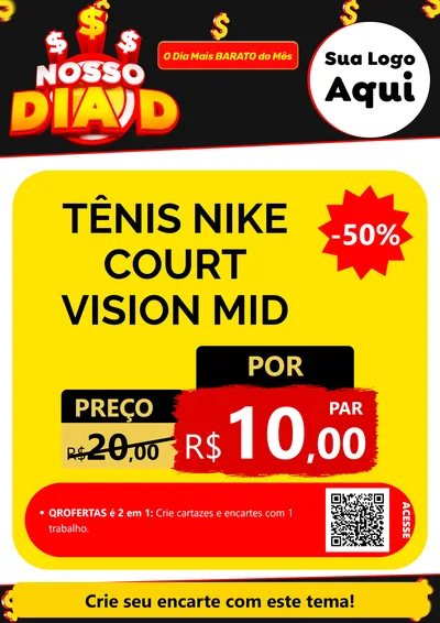 Modelo de Cartaz para Cartaz A4 Vertical com o tema Nosso Dia D para Calçados