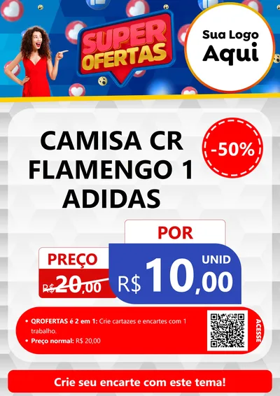 Modelo de Cartaz para Cartaz A4 Vertical com o tema Super Ofertas para Roupas e acessórios
