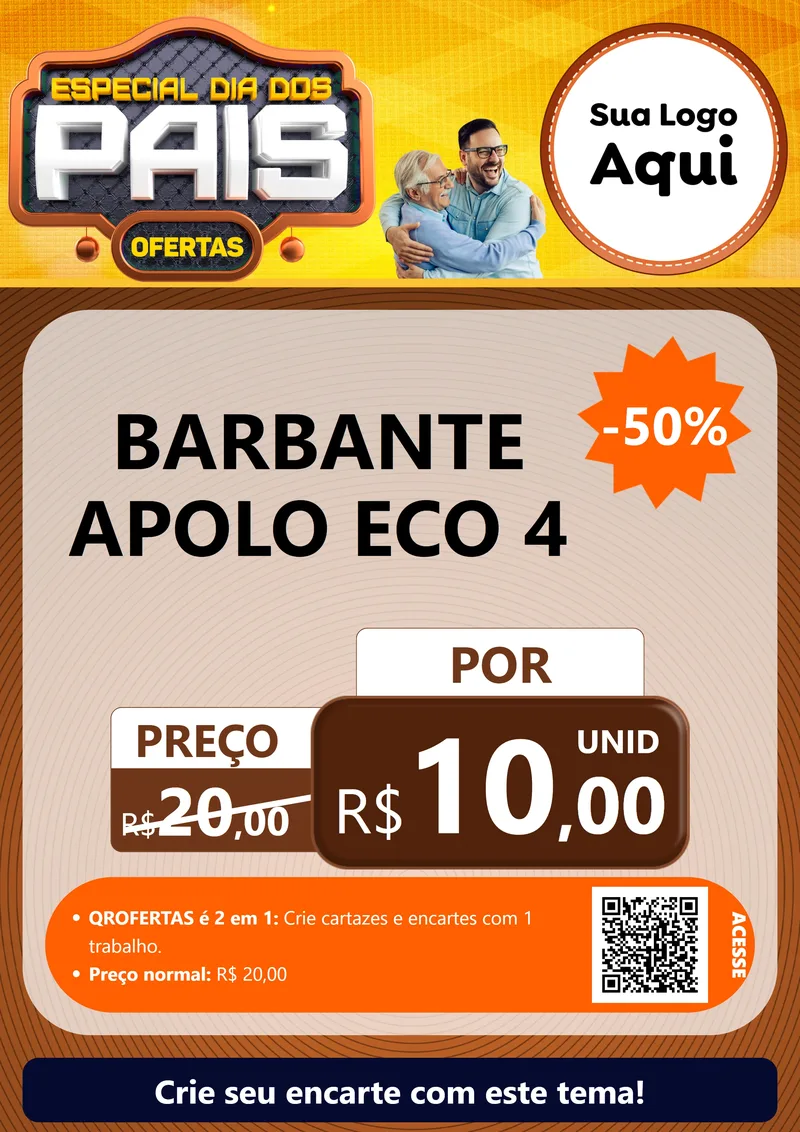 Modelo de Cartaz para Cartaz A4 Vertical com o tema Especial Dia dos Pais para Armarinho e Aviamentos